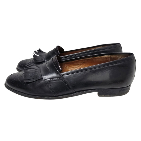 Salvatore Ferragamo Men\'s Black Leather Wingtip Loafers Size 9D main image 5